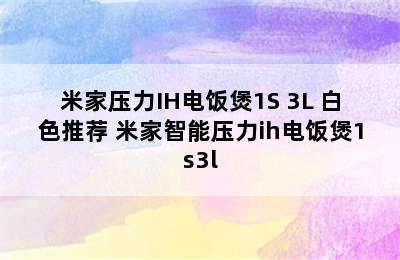 米家压力IH电饭煲1S 3L 白色推荐 米家智能压力ih电饭煲1s3l